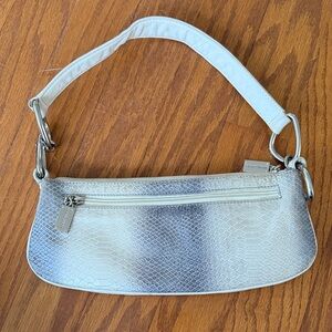 Vintage Donald J. Pliner Silver Snakeskin Shoulder Bag